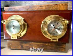 Vintage Seth Thomas Seaside Clock & Barometer Model #1064 Wall Wood Mount