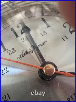 Vintage Seth Thomas Seaside Clock & Barometer Model #1064 Wall Wood Mount