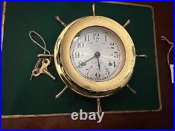 Vintage Seth Thomas Ships Bell Clock, Wall Mount, With Key, Works Great Bought A