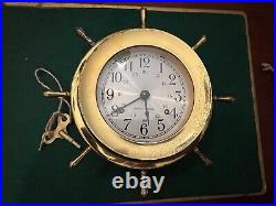 Vintage Seth Thomas Ships Bell Clock, Wall Mount, With Key, Works Great Bought A