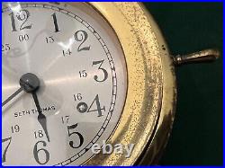 Vintage Seth Thomas Ships Bell Clock, Wall Mount, With Key, Works Great Bought A
