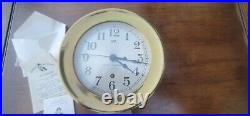 Vintage Seth Thomas Ships Clock Brass Nautical Working with Key Exct