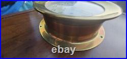 Vintage Seth Thomas Ships Clock Brass Nautical Working with Key Exct