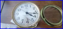 Vintage Seth Thomas Ships Clock Brass Nautical Working with Key Exct