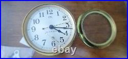 Vintage Seth Thomas Ships Clock Brass Nautical Working with Key Exct