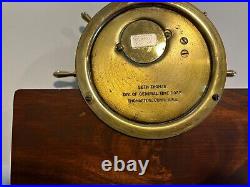 Vintage Seth Thomas Ships Wheel Brass Mantel Clock Helmsman with Key Works