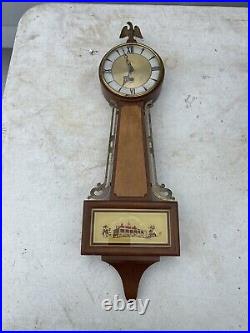 Vintage Seth Thomas Style 8 Day Banjo Wall Clock Untested Made In France