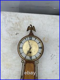 Vintage Seth Thomas Style 8 Day Banjo Wall Clock Untested Made In France