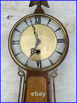 Vintage Seth Thomas Style 8 Day Banjo Wall Clock Untested Made In France