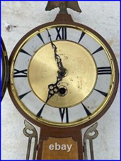 Vintage Seth Thomas Style 8 Day Banjo Wall Clock Untested Made In France