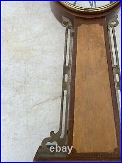 Vintage Seth Thomas Style 8 Day Banjo Wall Clock Untested Made In France