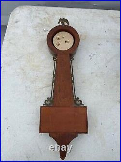 Vintage Seth Thomas Style 8 Day Banjo Wall Clock Untested Made In France