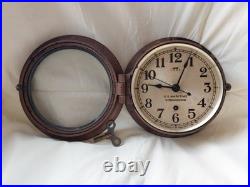 Vintage Seth Thomas US MARITIME COMMISSION Clock in Bakelite Case & Wind-up Key