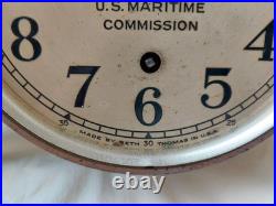 Vintage Seth Thomas US MARITIME COMMISSION Clock in Bakelite Case & Wind-up Key