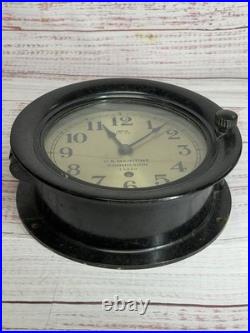 Vintage Seth Thomas US MARITIME COMMISSION Clock in Wood Case 1944 Made In USA