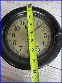 Vintage Seth Thomas US MARITIME COMMISSION Clock in Wood Case 1944 Made In USA