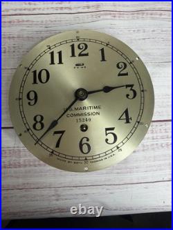 Vintage Seth Thomas US MARITIME COMMISSION Clock in Wood Case 1944 Made In USA
