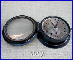 Vintage Seth Thomas US MARITIME COMMISSION Clock in Wood Case Wind-up Key