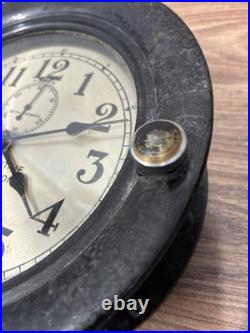 Vintage Seth Thomas WWII US MARITIME COMMISSION Clock in Bakelite Case- No Key