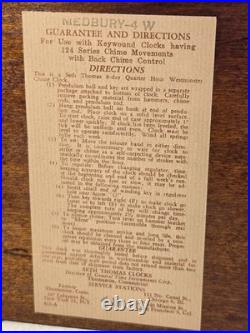 Vintage Seth Thomas Westminster Time Strike Chime Mantle Clock Classic Medbury