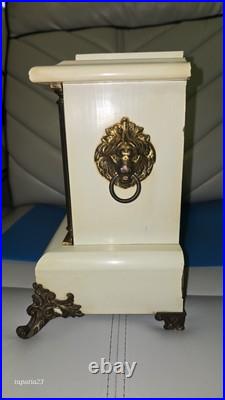 Vintage Seth Thomas White Adamantine Bronze 6 Column Mantle Clock (No Key) Vintage Seth Thomas White Adamantine Bronze 6 Column Mantle Clock (No Key)