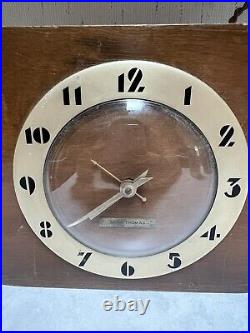 Vintage Seth Thomas antique 1930's Art Deco Wall Mantle RODSON Clock Wood RARE