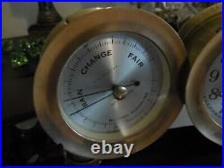 Vintage Ship Brass Weather Bell Clock With Base Seth Thomas Corsair E537-005