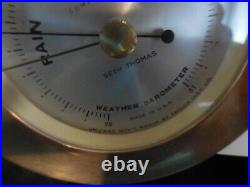 Vintage Ship Brass Weather Bell Clock With Base Seth Thomas Corsair E537-005