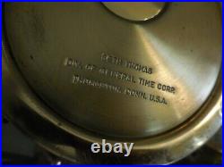 Vintage Ship Brass Weather Bell Clock With Base Seth Thomas Corsair E537-005