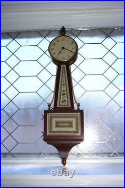 Vintage United Banjo Clock 4 Jewel 8 Day Homestead-1W Model E020-003