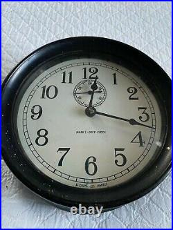 Vintage WWII Era Mark I Deck Clock, No Key