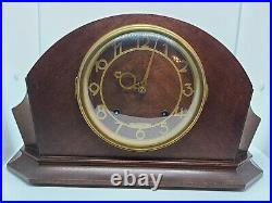 Vintage Working 1940's SETH THOMAS Art Deco Tambour Mantel Shelf Clock A200