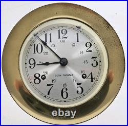 Vintage Working SETH THOMAS Corsair Brass Ships Bell Strike Porthole Clock Vintage Working SETH THOMAS Corsair Brass Ships Bell Strike Porthole Clock