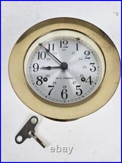 Vintage Working SETH THOMAS Corsair Brass Ships Bell Strike Porthole Clock Vintage Working SETH THOMAS Corsair Brass Ships Bell Strike Porthole Clock