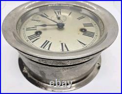 Vintage Working SETH THOMAS WWII Mechanical Nickel Porthole Ship Wall Clock 7 Vintage Working SETH THOMAS WWII Mechanical Nickel Porthole Ship Wall Clock 7