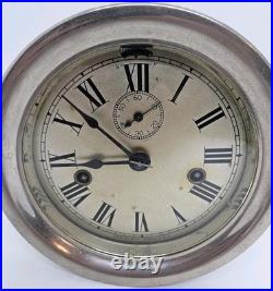 Vintage Working SETH THOMAS WWII Mechanical Nickel Porthole Ship Wall Clock 7 Vintage Working SETH THOMAS WWII Mechanical Nickel Porthole Ship Wall Clock 7