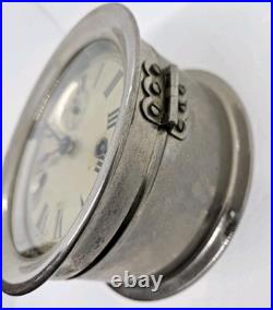 Vintage Working SETH THOMAS WWII Mechanical Nickel Porthole Ship Wall Clock 7 Vintage Working SETH THOMAS WWII Mechanical Nickel Porthole Ship Wall Clock 7