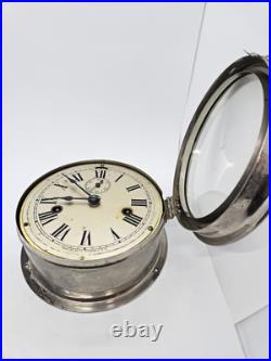 Vintage Working SETH THOMAS WWII Mechanical Nickel Porthole Ship Wall Clock 7 Vintage Working SETH THOMAS WWII Mechanical Nickel Porthole Ship Wall Clock 7