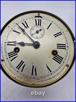 Vintage Working SETH THOMAS WWII Mechanical Nickel Porthole Ship Wall Clock 7 Vintage Working SETH THOMAS WWII Mechanical Nickel Porthole Ship Wall Clock 7