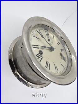 Vintage Working SETH THOMAS WWII Mechanical Nickel Porthole Ship Wall Clock 7 Vintage Working SETH THOMAS WWII Mechanical Nickel Porthole Ship Wall Clock 7