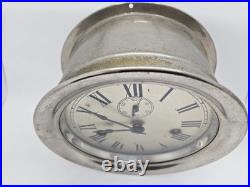 Vintage Working SETH THOMAS WWII Mechanical Nickel Porthole Ship Wall Clock 7 Vintage Working SETH THOMAS WWII Mechanical Nickel Porthole Ship Wall Clock 7