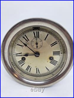 Vintage Working SETH THOMAS WWII Mechanical Nickel Porthole Ship Wall Clock 7 Vintage Working SETH THOMAS WWII Mechanical Nickel Porthole Ship Wall Clock 7