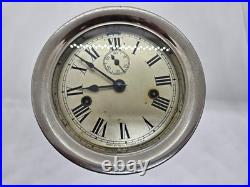 Vintage Working SETH THOMAS WWII Mechanical Nickel Porthole Ship Wall Clock 7 Vintage Working SETH THOMAS WWII Mechanical Nickel Porthole Ship Wall Clock 7