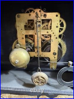 Vintage antique SETH THOMAS shelf mantle clock pillar lion woman