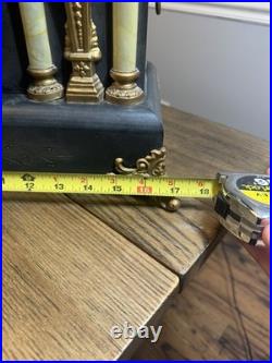 Vintage antique SETH THOMAS shelf mantle clock pillar lion woman