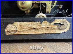 Vintage antique SETH THOMAS shelf mantle clock pillar lion woman