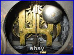 Vtg Rare Antique Gilbert Mantle Clock Fancy Decorative Ornate Works