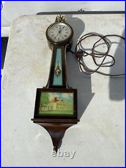 Vtg Seth Thomas Banjo George Washington Wall Clock Mt Vernon-RUNS