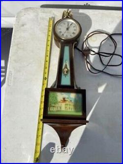 Vtg Seth Thomas Banjo George Washington Wall Clock Mt Vernon-RUNS