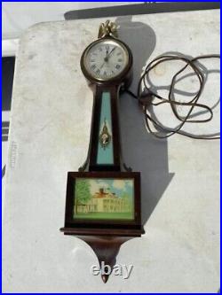 Vtg Seth Thomas Banjo George Washington Wall Clock Mt Vernon-RUNS